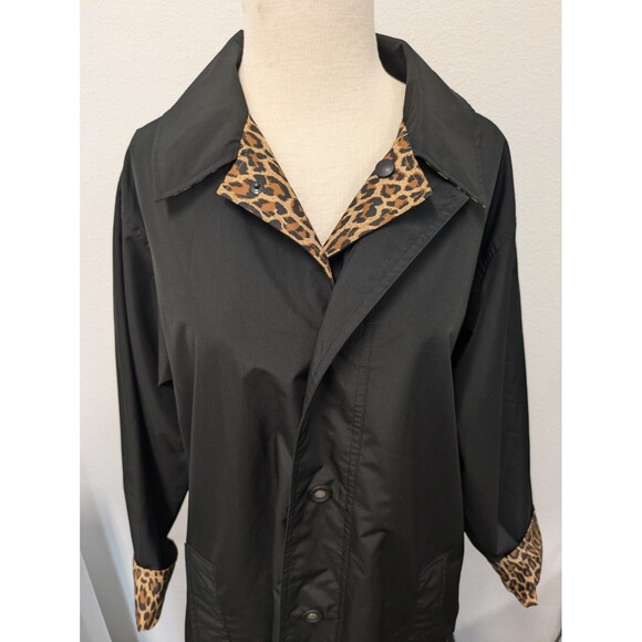 Vintage TravelSmith Reversible Cheetah Leopard Print Rain Jacket sz L Outdoor - Picture 8 of 12